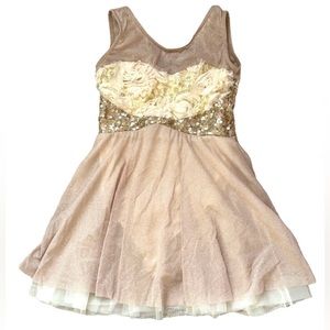 A Wish Come Gold Dress Dance Costume Size Large Child